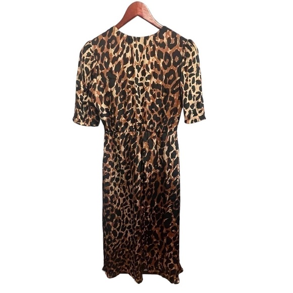 The Drop Women's Brown/Black Leopard Print Button-Front Dress, New with Tags - Picture 5 of 7